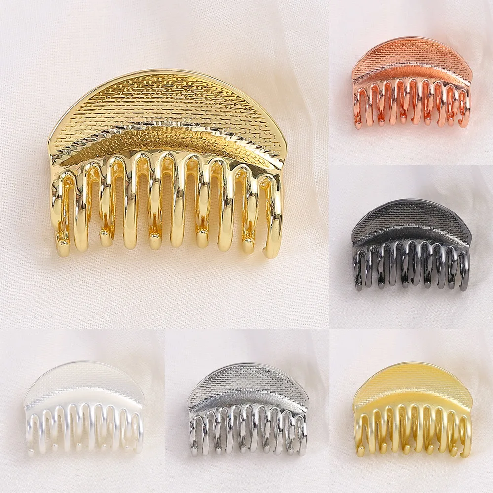 

4.4CM Quality Hair Claw Clip For Women Metal Alloy Golden Plating Crabs For Hair Catching Ponytail Holders Top Fringe Hair Clamp
