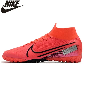 

Nike Mercurial Superfly 7 Elite MDS TF Football Cleats Boots Knitting Turf Soccer Shoes High Sneakers Women Blue Boots Superflus
