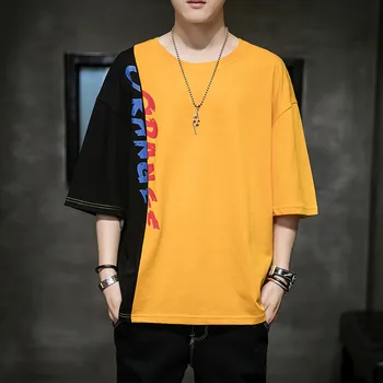 

2020 Summer New Super Fire INS Casual Men Half-sleeve Shirt Trend Pure Cotton Short-sleeved T-shirt Teenager Trend Tops