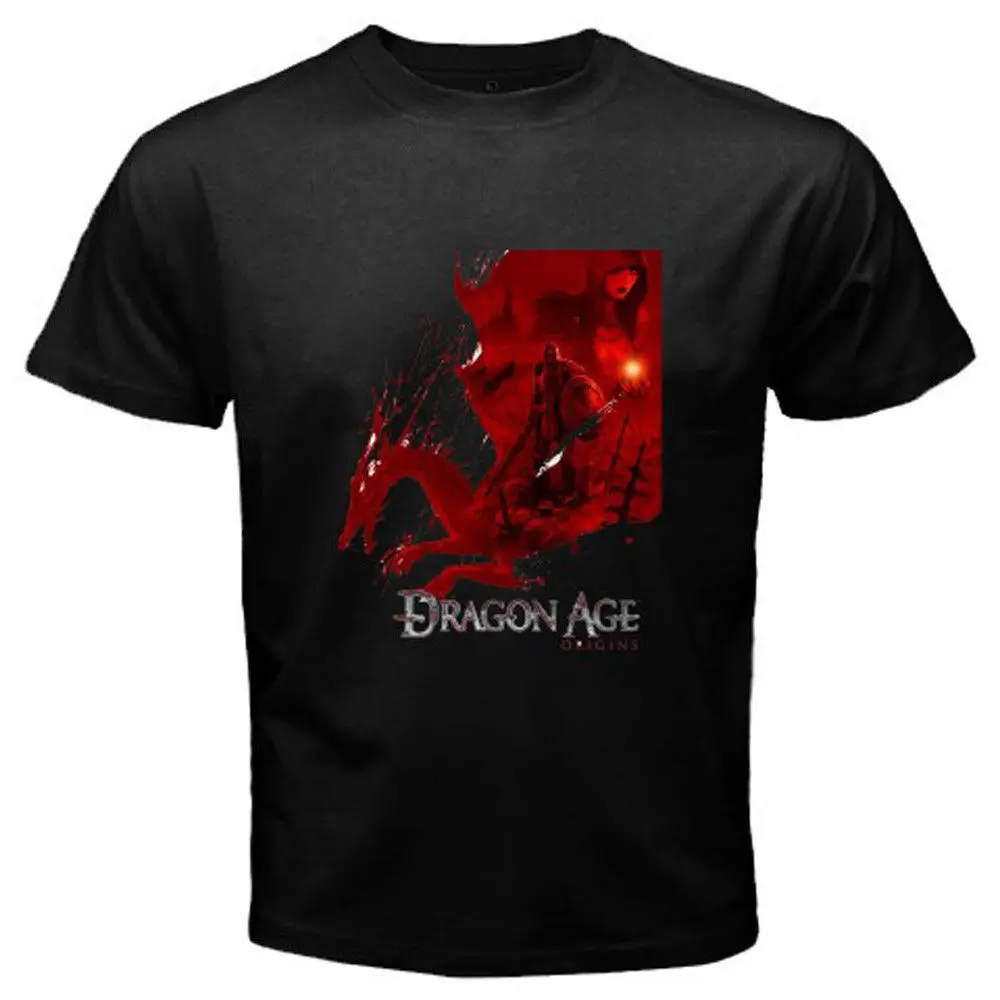 Новая мужская черная футболка Dragon Age Origins с известными видеоиграми S M L XL 2XL 3XL
