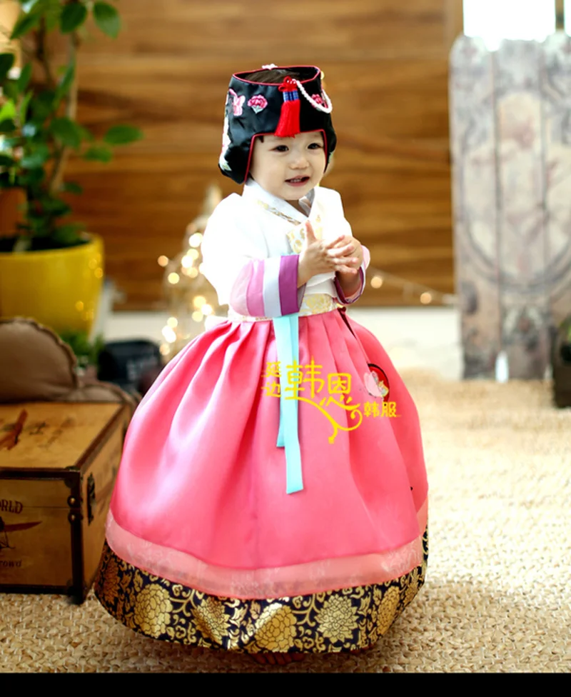 Girl/Child Korean Hanbok Dress Costume Ethnic Dance Traditional Long Sleeve Cosplay Tailor-made Free Shipping | Женская одежда