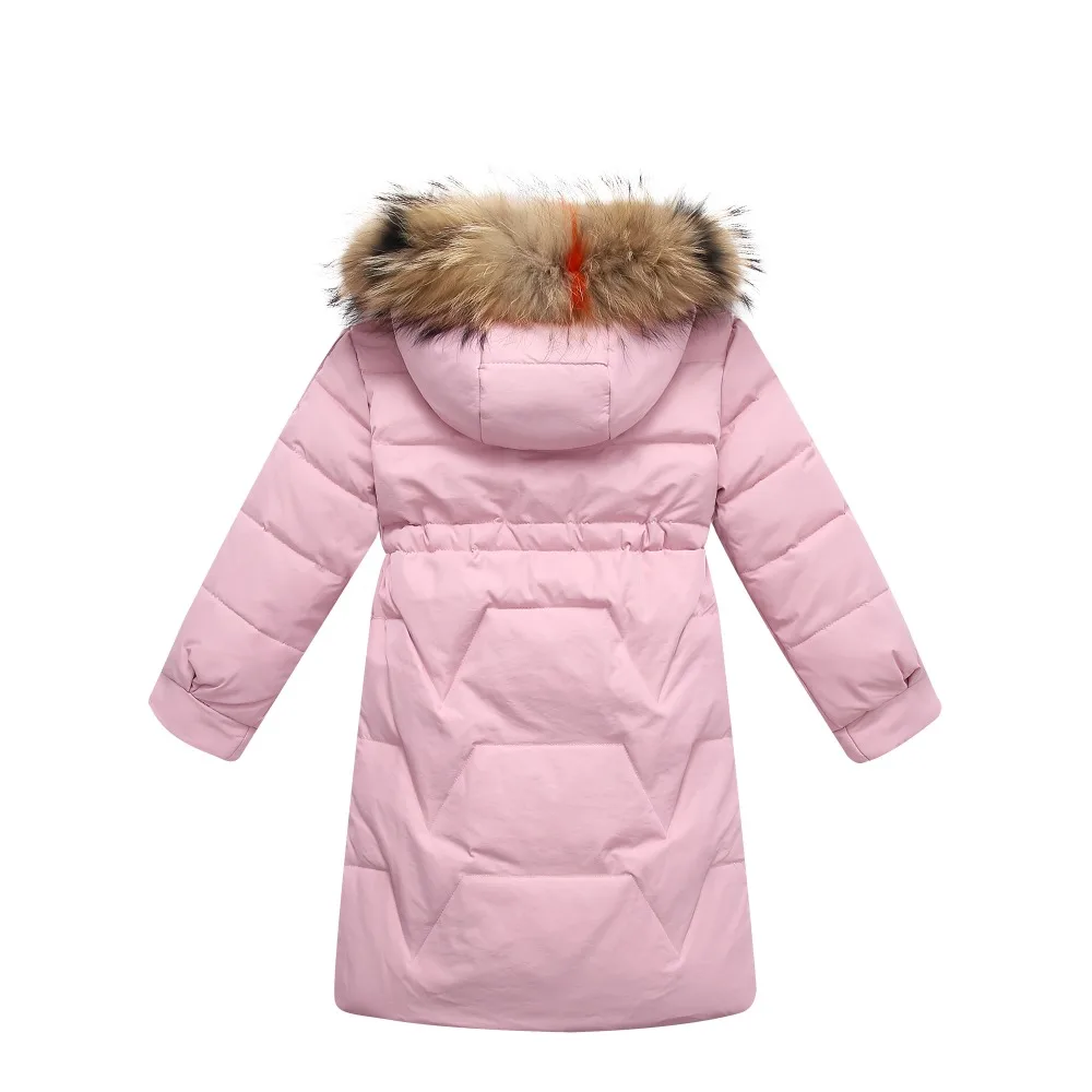 30 Russian Winter Snowsuit Thick Warm Duck Down Jacket For Girls Outdoor Hooded Coats Kids Parka Children Outerwear 4-12 Years