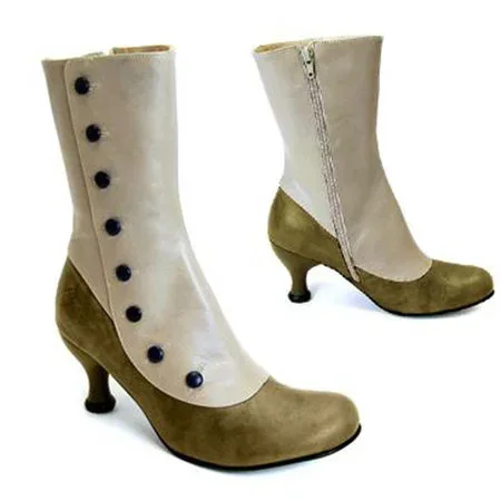 Med Heel Boots Round Toe Winter Shoes For Women Booties Ladies Luxury Designer Zipper Fashion Large Size Mid Calf Autumn - Цвет: 1