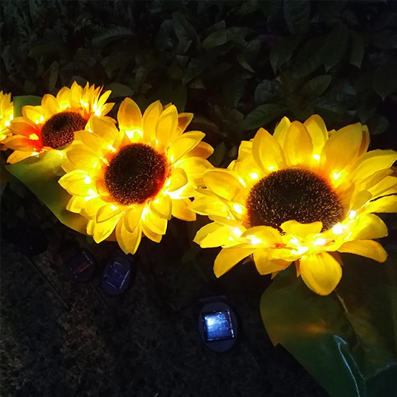 

Sunflower Solar Light Sunflower Style LED Lawn for Outdoor Garden Courtyard Outdoor Garden Powerful Solar Lamps Night Light
