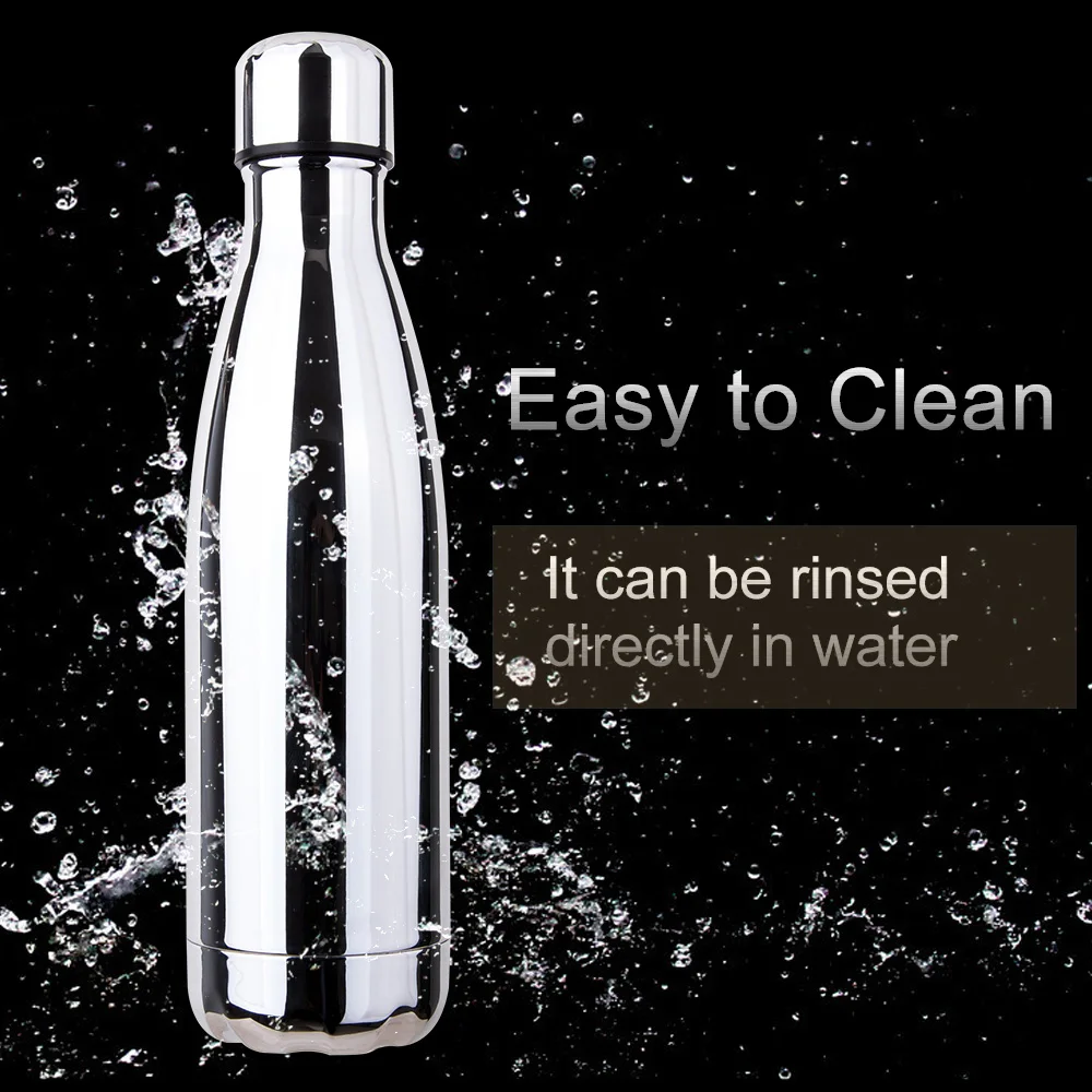 500ml Thermos Bottle Stainless Steel Thermo Cup Vacuum Flask Insulated Water Bottle Electroplate Thickened Bottom Thermo Mug