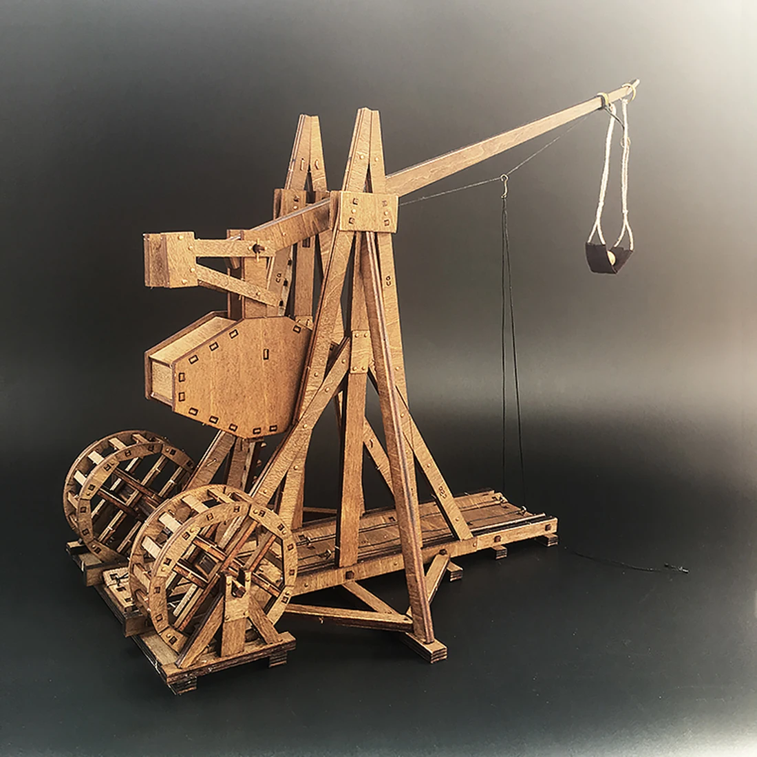 DIY старинная колесница модель осадная машина деревянная 3d головоломка модель деревянная игрушка деревянные пазлы для детей-противовес требушет