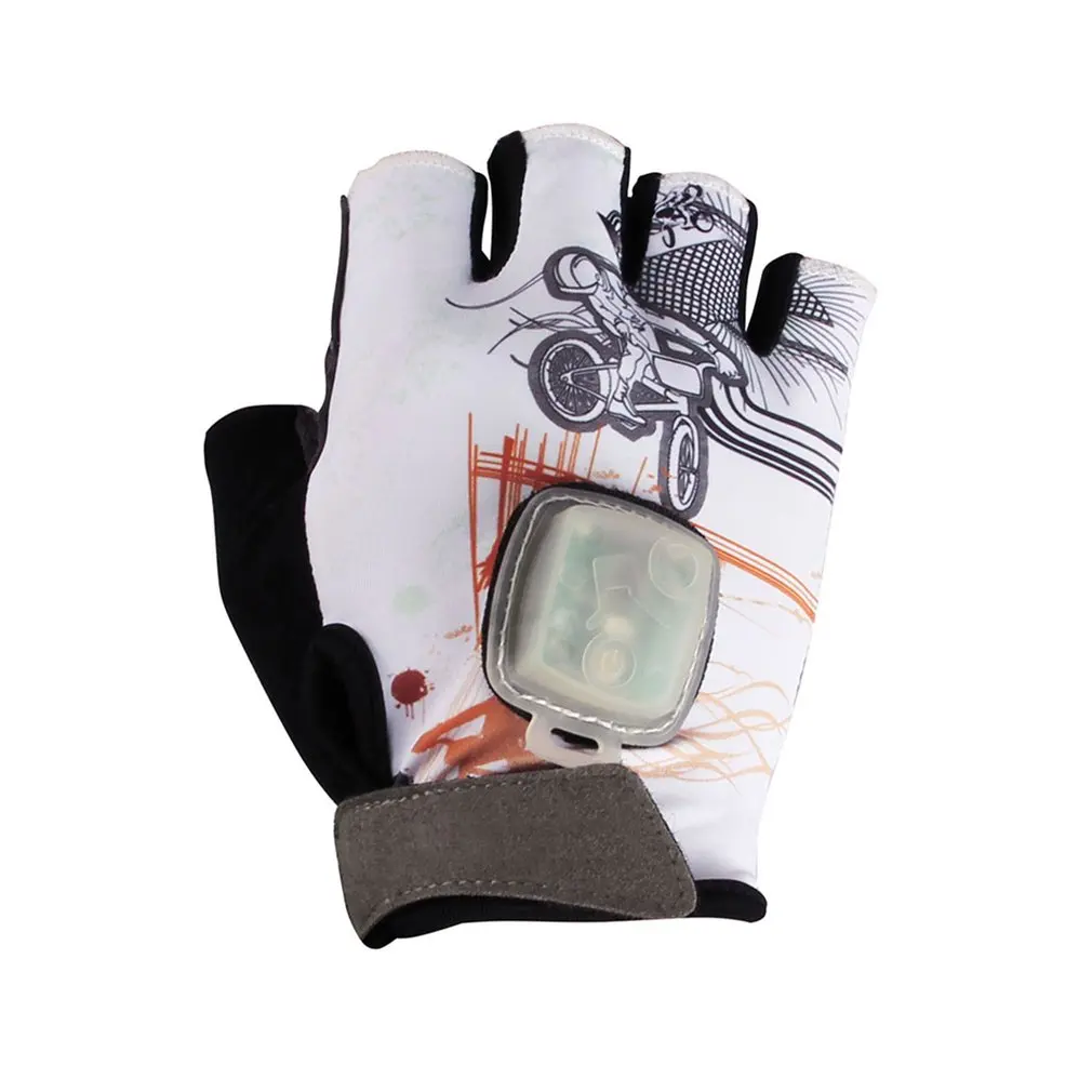 

Fingerless Cycling Gloves Gravity Luminous Riding Gloves Half-finger Mittens Bike Turn Light Function for Bike Riding