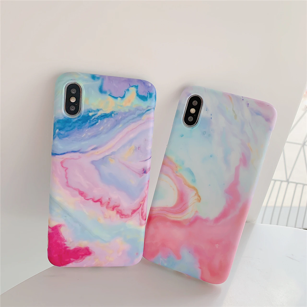 

Abstract Matte Colorful Neon Marble Smart Phone Case For iPhone X 7 6 6S 8 Plus Back Cover for iPhone XS MAX XR 7P Coque Fundas
