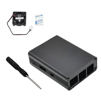

1Set Aluminum Alloy Case Enclosure with Cooling Fan Screwdriver for Raspberry Pi 3B+/3/2B