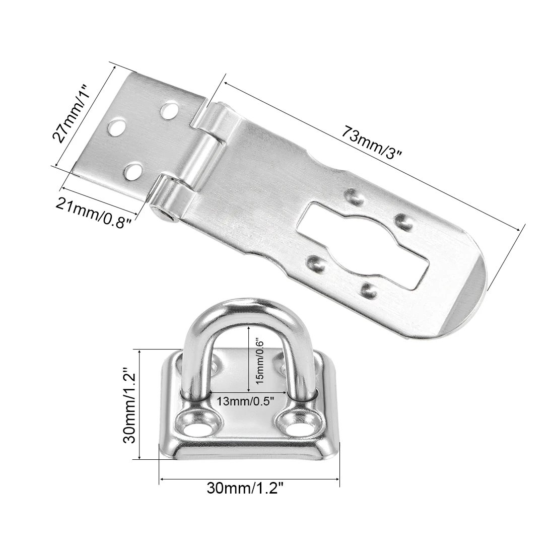 

uxcell Padlock Hasp Door Clasp Hasp Latch Security Safety Bolt Lock Latches 3-inch Stainless Steel