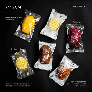 

95-100pcs Transparent Bag Elegant Plant Pattern Packaging Cookies Bag for Packaging Birthday Party Dessert Bags