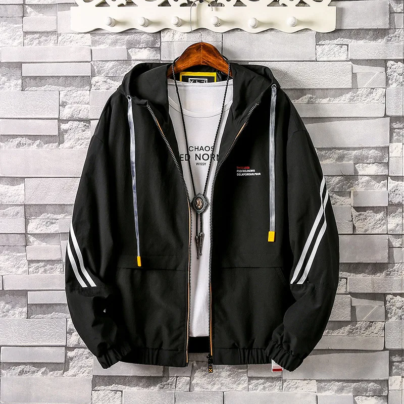 

MEN'S WEAR 2019 Autumn New Style Students Stylish Rod Article Hooded Coat Men's Korean-style Casual Jacket Hooded Tops