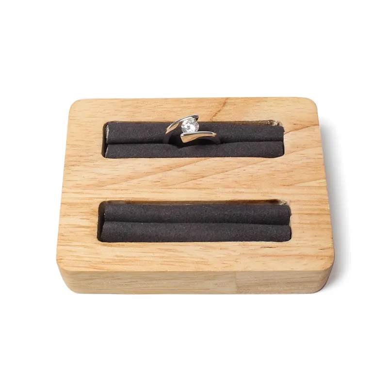 Jewelry Display Stand Wood Tabletop Organizer Tray Storage For Earrings Ring