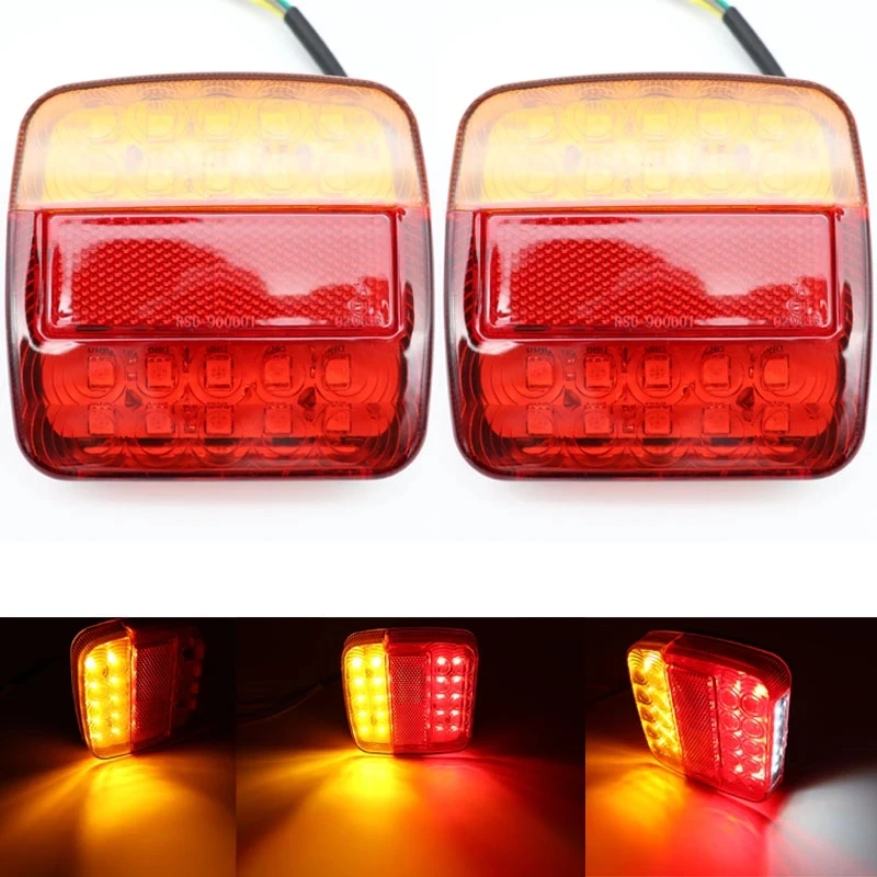 

12V грузовик с прицепом караван светильник 26LED хвост светильник задних фонарей, фонарей указателей повтора сигнала индикатора стоп лампы подсветки номерного знака 2 шт. светильник заднего хода