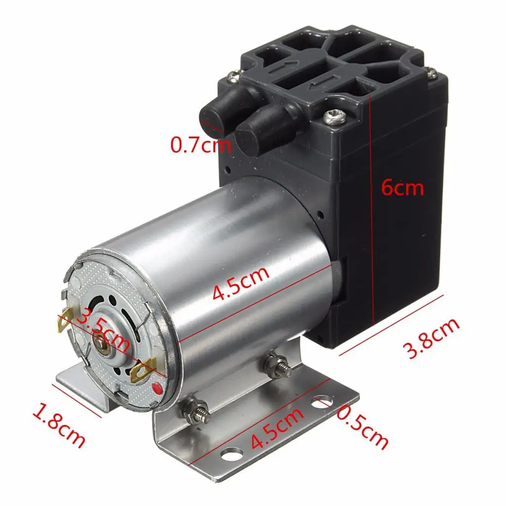 Iron DC 12V Miniature Vacuum Pump Suction Pump 5L/min 120kpa With Holder Accs Iron DC 12V Miniature Vacuum Pump Suction Pump 5L/min 120kpa With Holder Accs