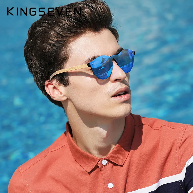 KINGSEVEN поляризованные мужские очки с логотипом под заказ из бамбука, деревянные Винтажные Солнцезащитные очки с защитой от уф400 лучей, модные женские очки