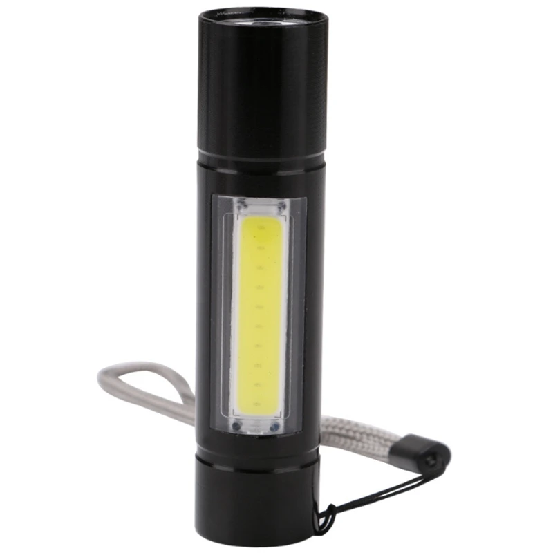

Upgrade The Latest Design USB Charging Power Flashlight Xpe Cob Led Flash Adjustable Flashlight + Battery + Box