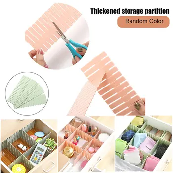 

4Pcs DIY Drawer Dividers Adjustable Drawer Storage Organizer for Clutter Kitchen Cutlery Dresser Makeup Tools Socks