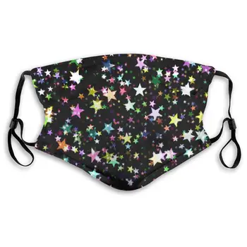 

Colorful Stars Washable Reusable Mask, Anti Dust Half Face Mouth Mask For Kids Teens Men Women With Adjustable Ear Loops