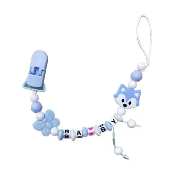 

New Silicone Infants Baby Pacifier Clip Chain Newborn Teething Toy Holder