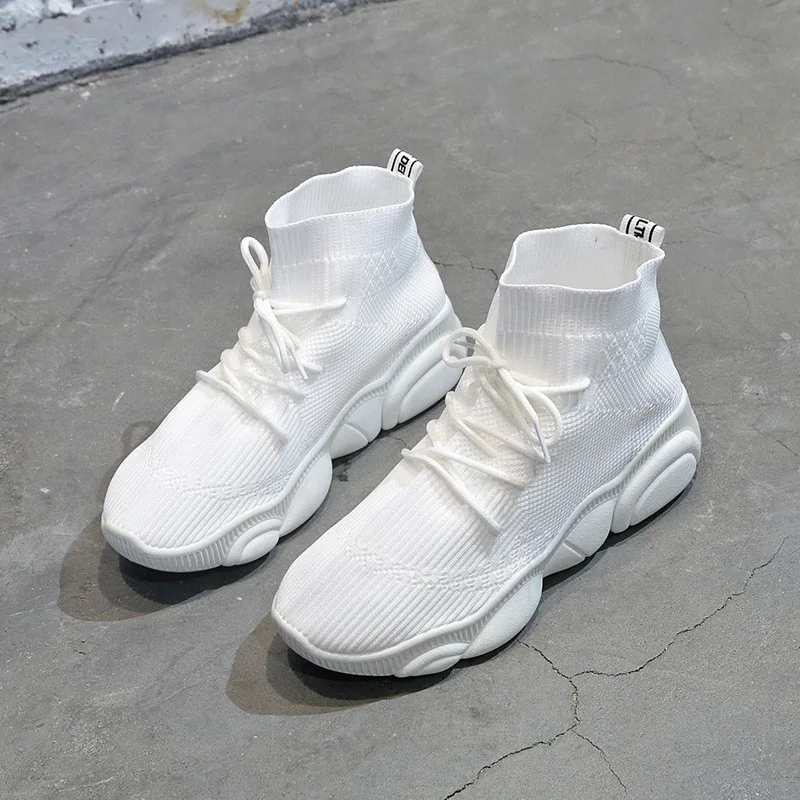 

Foreign Trade Sneakers Women 2020 Spring and Summer New Elastic Breathable Flying Woven Fabric Casual Shoes Soft Bottom Wish Hot