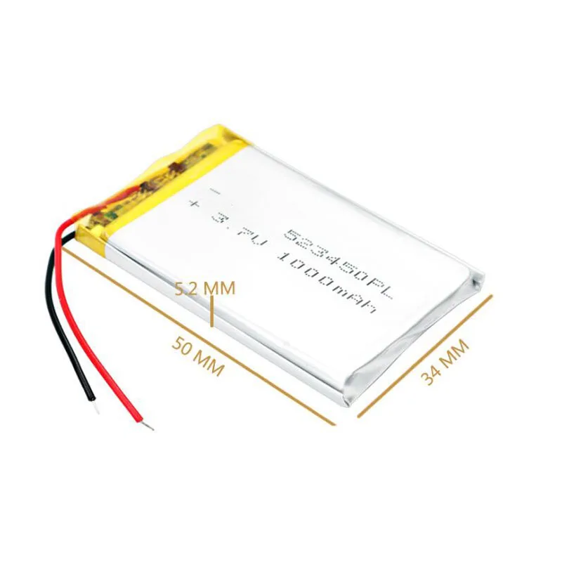 1000mah 3,7 V 523450 литий-ионные полимерные lipo Аккумуляторы для смартфонов DVD MP3 MP4 MP5 светодиодный bluetooth-гарнитура