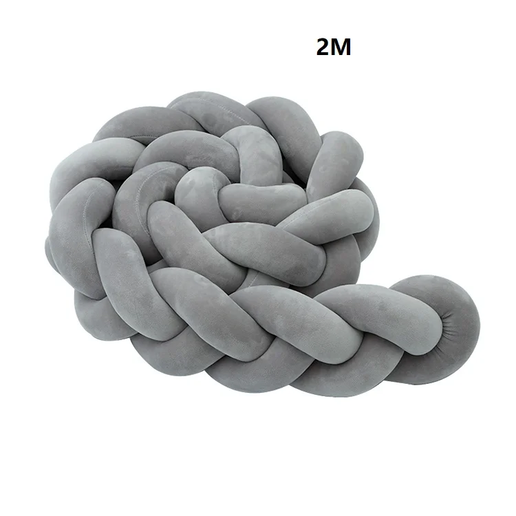 Single Gray Детская кровать кроватка Боковой бампер новорожденный 2 м детская кроватка плюшевая кровать защита оплетка бампер детское постельное белье украшение детской комнаты - Цвет: Single Gray