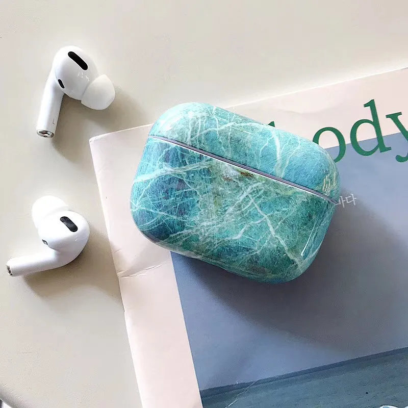 Мраморный чехол для Airpods Pro, чехол для беспроводных Bluetooth наушников, чехол для Airpod 3, чехол для Apple Air Pods Pro, Fundas Coque - Цвет: Green