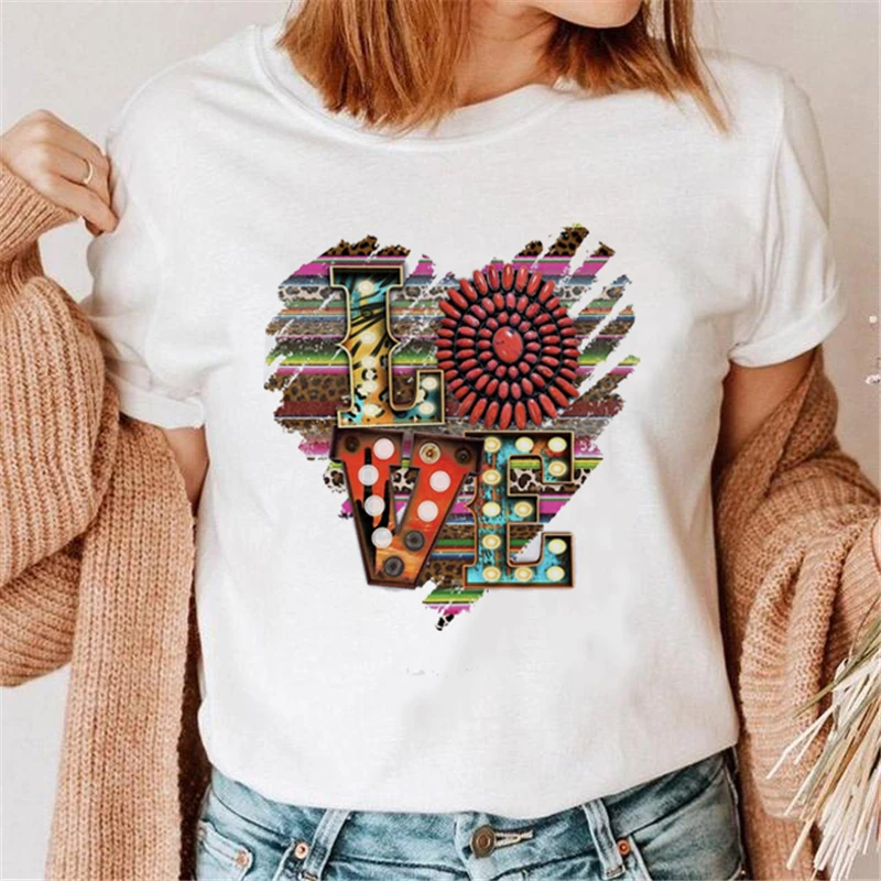 

Ladies T-shirt Valentine's Day Love Funny Women's Clothing 90s Fashion Clothing Women's Trend T-shirt Short Sleeve Cartoon Cloth