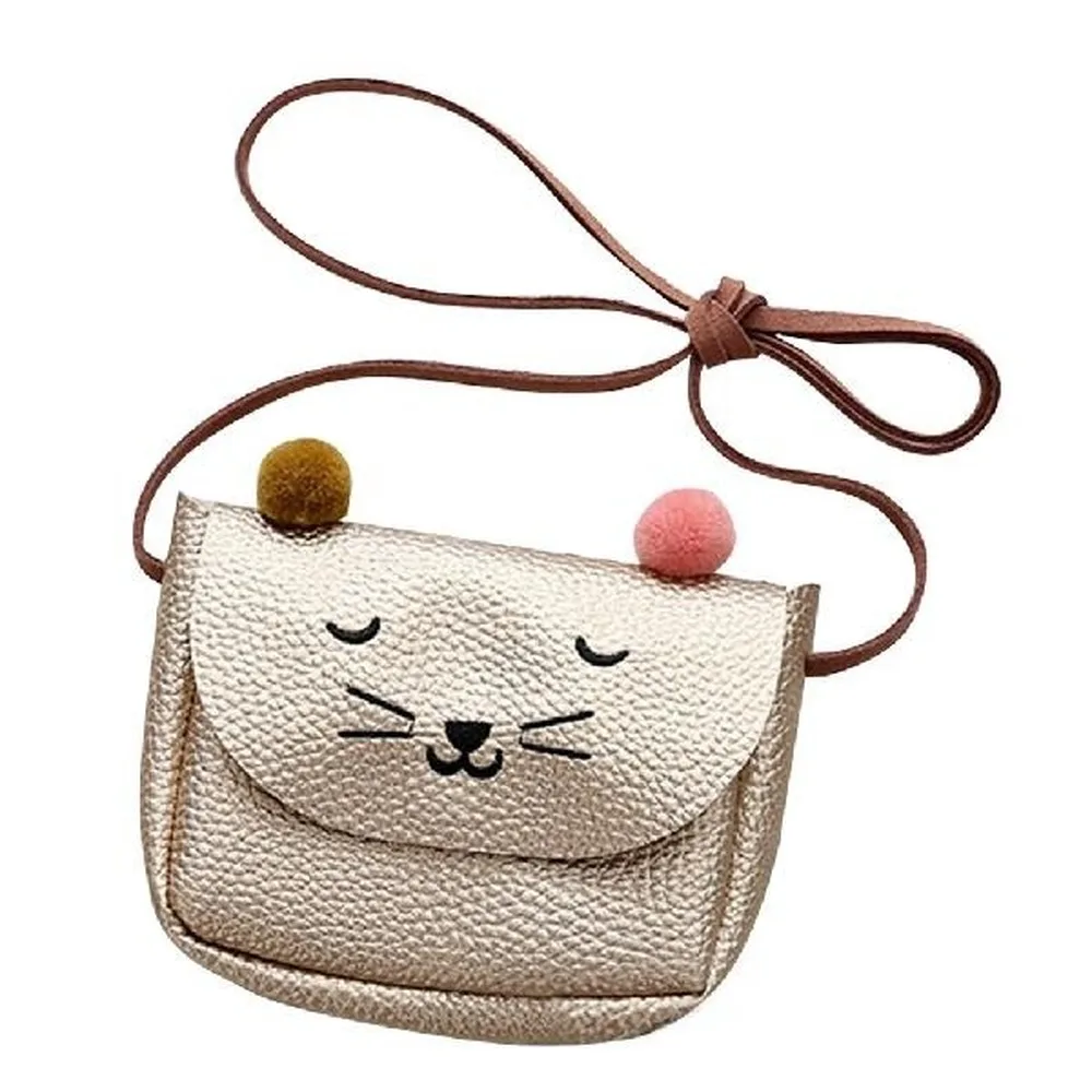 Детская мини-сумка через плечо с кошачьими ушками, сумки-мессенджеры, простая маленькая квадратная сумка для детей, подходящая ко всему, кошелек для монет, милые сумочки для принцесс
