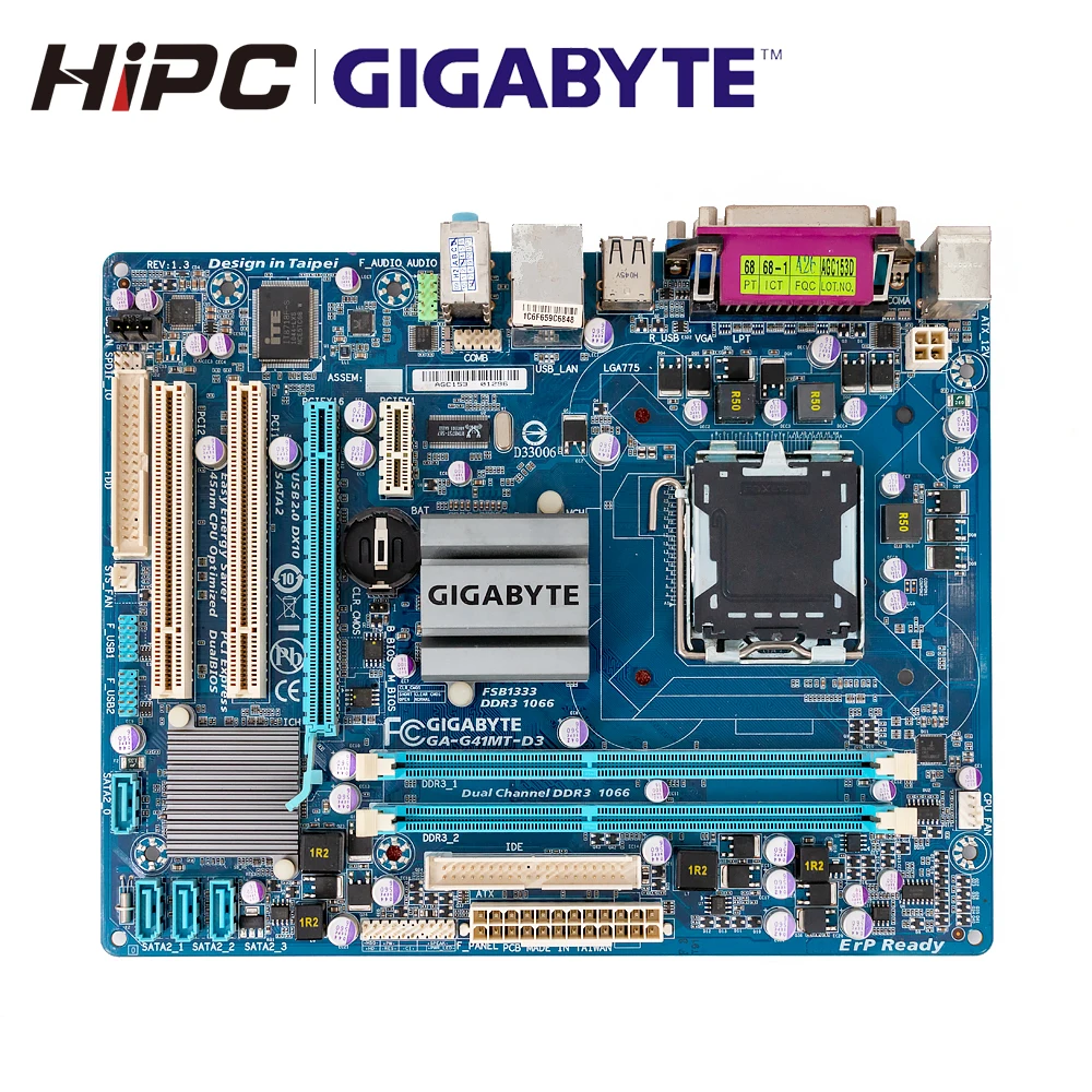 

Gigabyte GA-G41MT-D3 Desktop Motherboard G41 Socket LGA 775 For Core 2 DDR3 8G SATA2 Micro ATX G41MT-D3 Used Mainboard