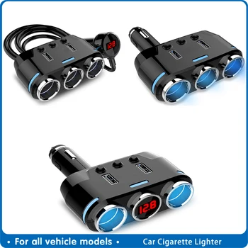 

12V-24V Car Cigarette Lighter Socket Splitter Plug LED Charger Adapter USB Car Charger For Mobile Phone MP3 DVR auto Accessories