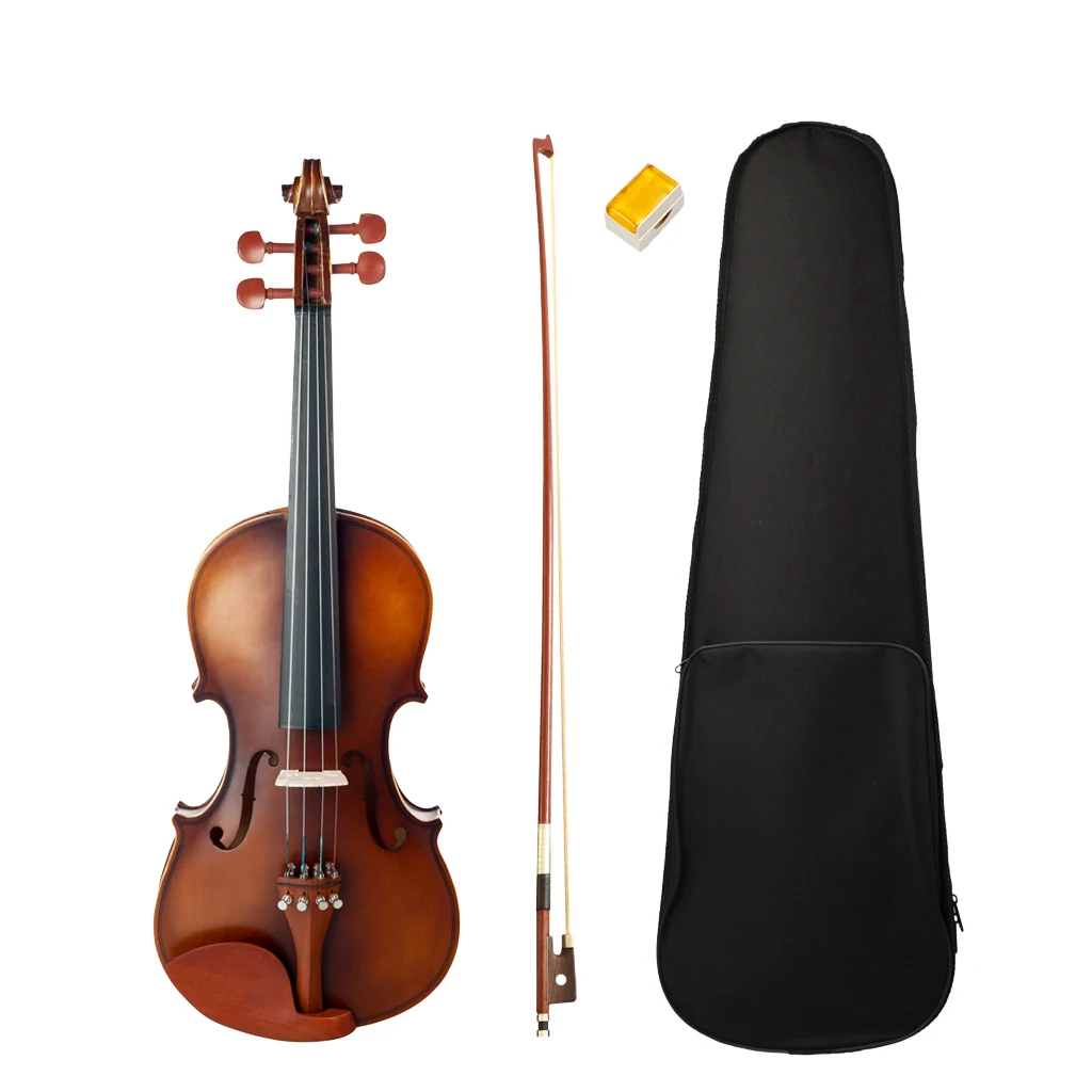 1 Set Jujube Wood 4/4 Size Acoustic Violin for Violinist Beginners Stage Performance Accessory, Brown