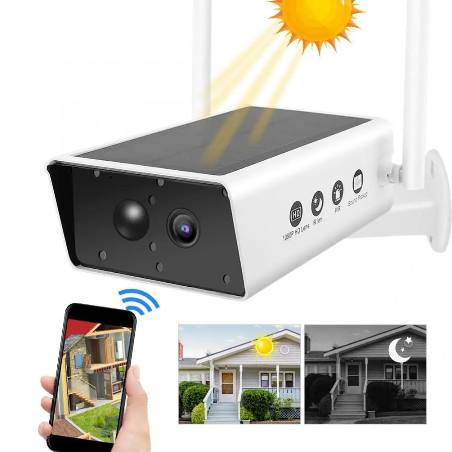 

Wireless WIFI IP Camera HD 1080P 3MP Solar Charging Battery Monitor PIR Infrared Two-Audio SD Card Storage IP67 Outdoor CCTV Cam