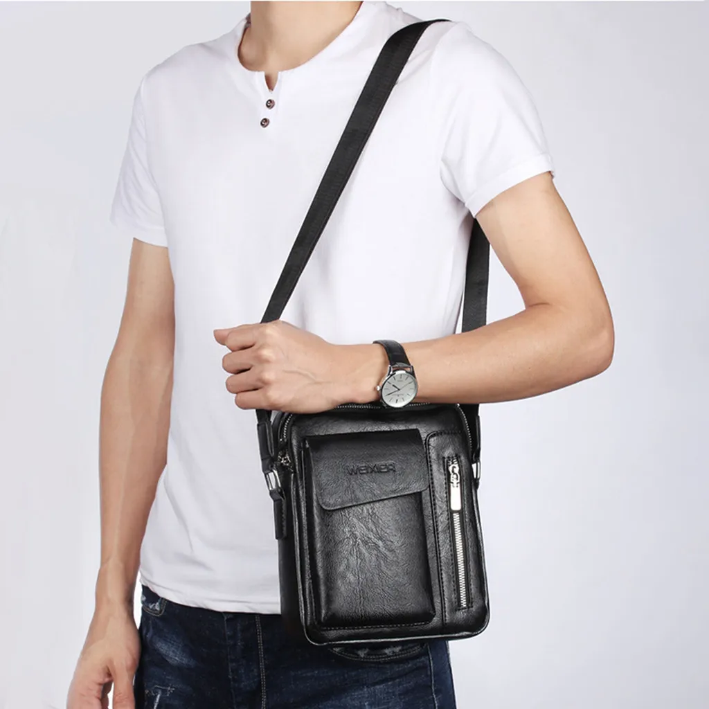 Xiniu мужские винтажные сумки через плечо ретро на молнии bolsa feminina поперечные # N35 |