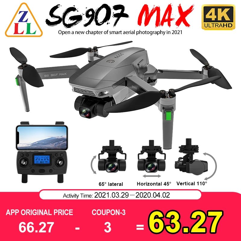 ZLL SG907 MAX 4K Camera GPS Drone 5G WiFi With 3 Axis Gimbal ESC 25 Minutes Flight Profesional RC Quadcopter Dron SG906 PRO 2