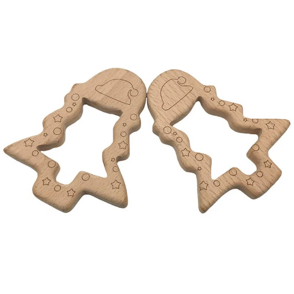 Baby Teether  Wood Christmas Tree Teethers for Baby Infant Kids Chew Tooth Toys Baby Dental Care Strengthening Tooth Training