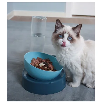 

Large Capacity Cat Bowl Water Food Double Bowl Automatic Drinking Water Dog Pot Adjustable Cat Dog Water Food Bowl Pet Supplies