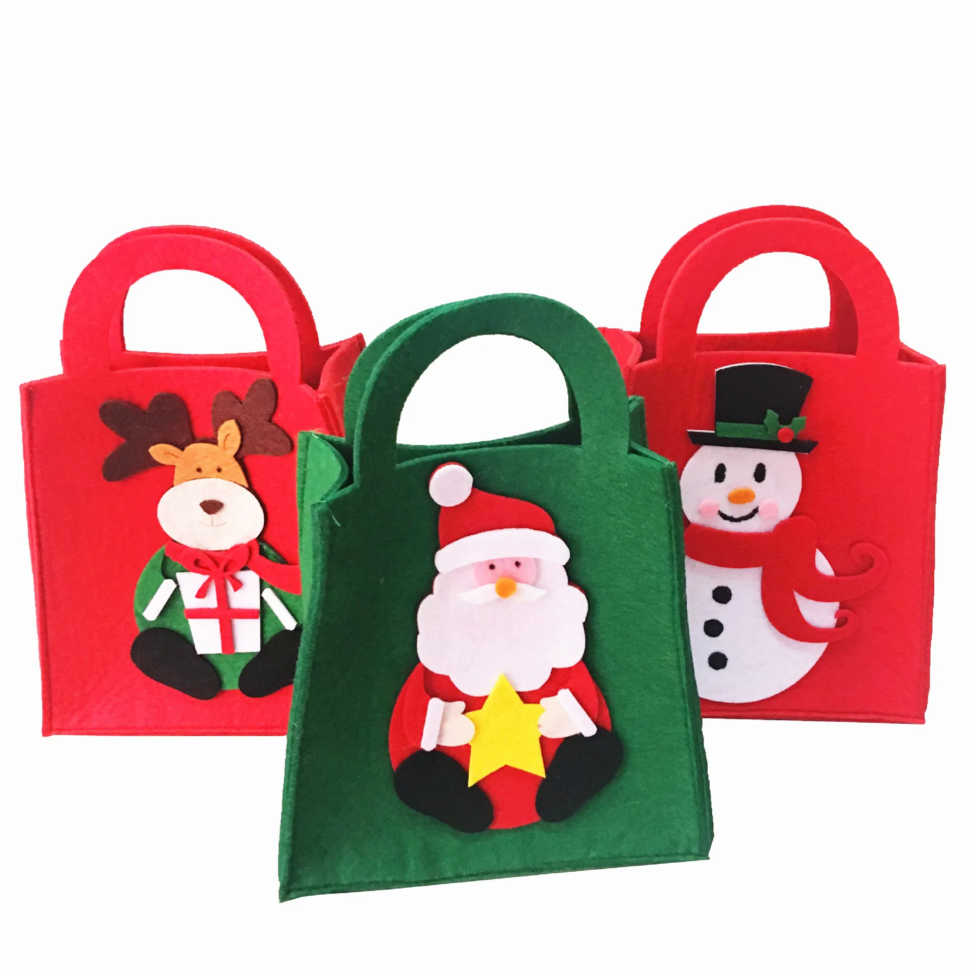 

1pc Christmas Candy Bag Santa Claus Snowman Elk Hand Bags XMAS Decor Holiday Gift Bags Wholesale New Year's Home Party Supplies