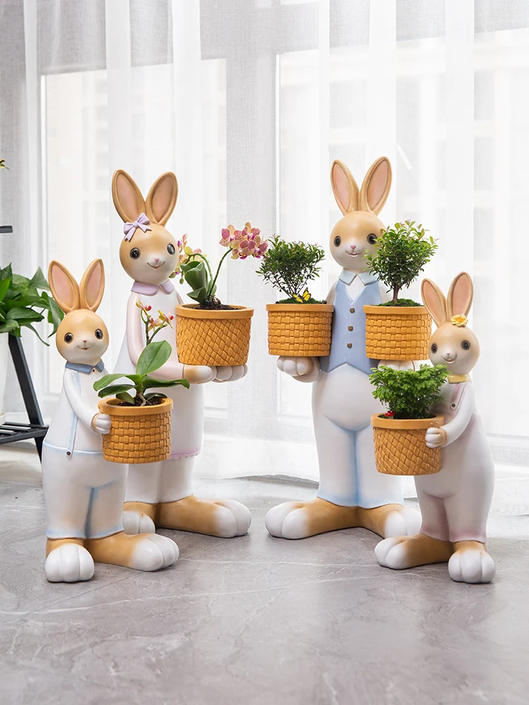 

Garden Decoration Outdoor Rabbit Ornaments Gardening Simulation Animal Figurines Garden Home Decor Landing Landscape Accessorie