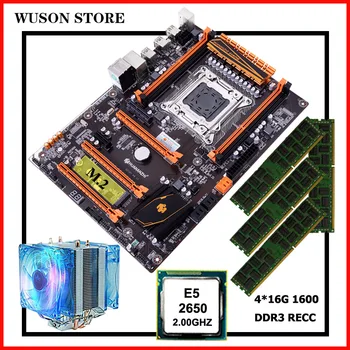 شراءاللوحة الأم مجموعات مروحة RAM HUANANZHI Deluxe X79 اللوحة Xeon E5 2650 C2 مع وحدة المعالجة المركزية برودة RAM 64G(4*16G) DDR3 1600MHz RECC