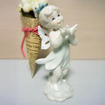 

CUTE PORCELAIN BUTTERFLY FAIRY FIGURINE DECORATIVE CERAMICS ANGEL SCULPTURE LITTLE GIRL GIFT AND CRAFT EMBELLISHMENT ACCESSORIES