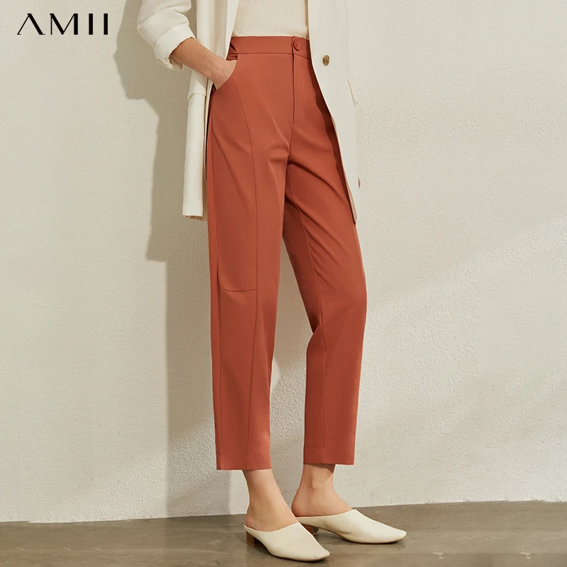 AMII Minimalism Spring Summer OLstyle Caual High Waist Women Pants Fashion Solid Straight Female Casual Trousers 12040260 AMII Minimalism Spring Summer OLstyle Caual High Waist Women Pants Fashion Solid Straight Female Casual Trousers 12040260