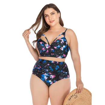 

Women Summer Plus Size Bikinis Beach High Waist Fold Swim wear Big Female Biquini Swimsuit Maillot De Bain Femme Bathing Suits