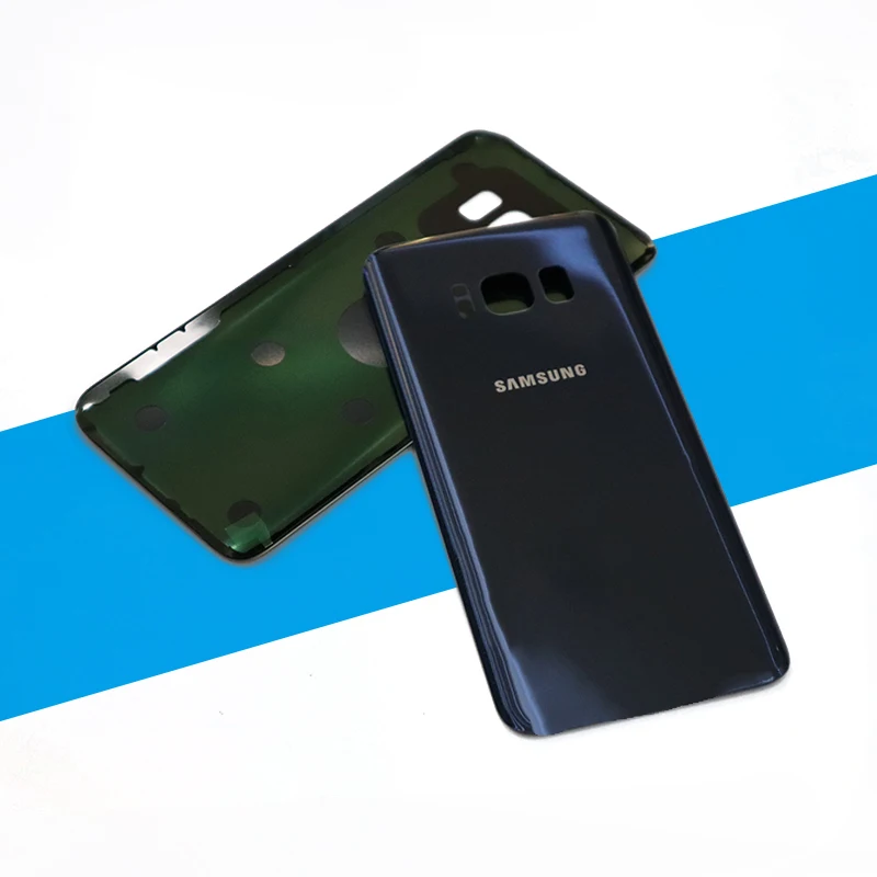 Задняя крышка galaxy s8 Samsung Galaxy S8 чехол для задней панели 3D стеклянный чехол для батареи для samsung S8 замена корпуса+ клейкая наклейка - Цвет: Blue