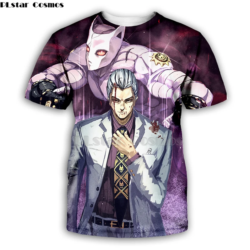 

PLstar Cosmos JoJo Bizarre Adventure Funny t shirts Man/woman Japan Anime Printed Casual Hip Hop Top Tees Male/female-7