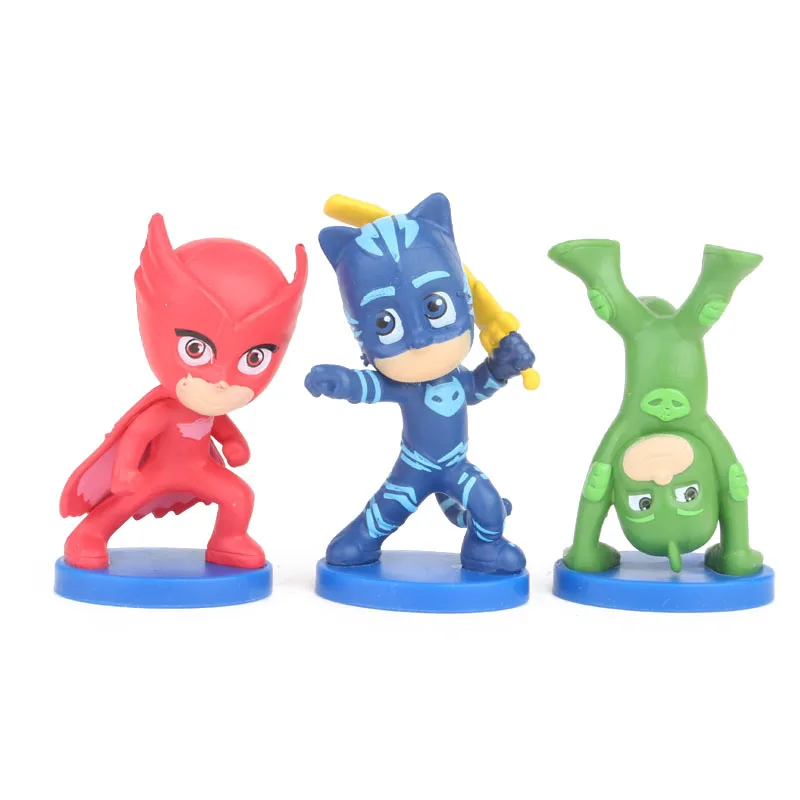 12 шт. набор PJ Masks мультяшная фигурка аниме игрушка Pj маска Catboy Owlette Gekko модель детские игрушки для детей подарки 3-6 см 2S43