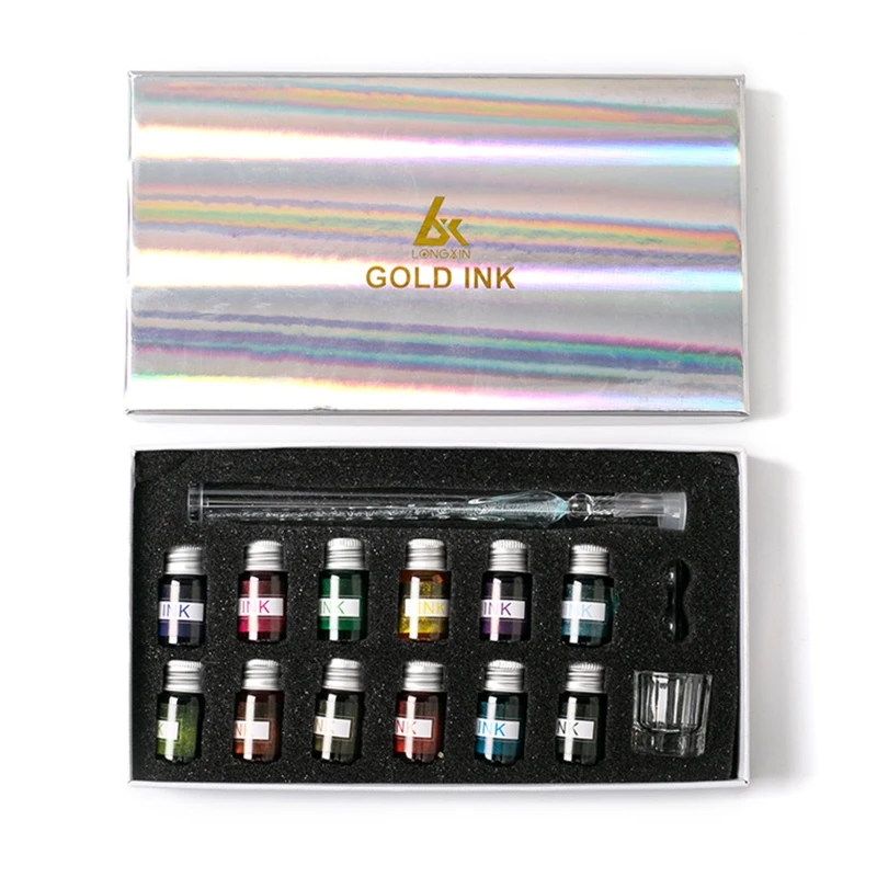 

Crystal Starry Sky Glass Ink Pen Glass Dip Pen For Writing Fountain Pen Set