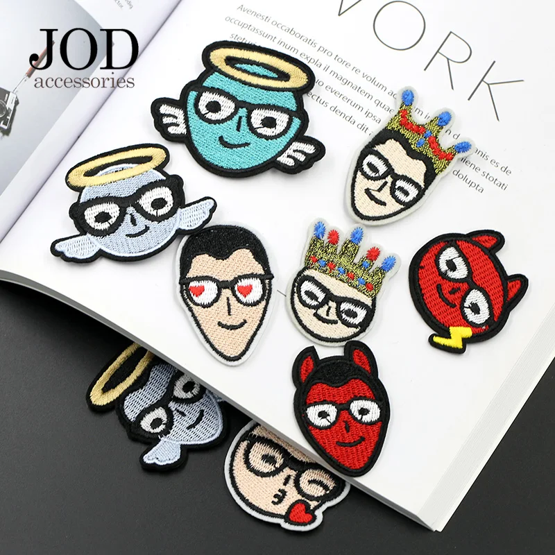 Милый ангел вышитый Em смайлик патч аппликация Одежда утюжок на Патчи для одежды