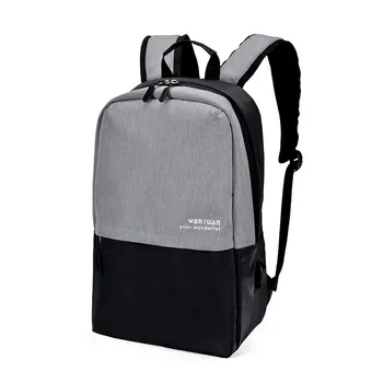 

CWQ9 New fashion Korean style contrast color men's backpack USB charging leisure travel backpack student bag